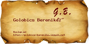 Golobics Bereniké névjegykártya